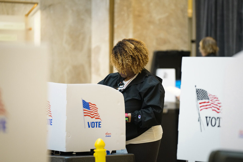 voting in the library